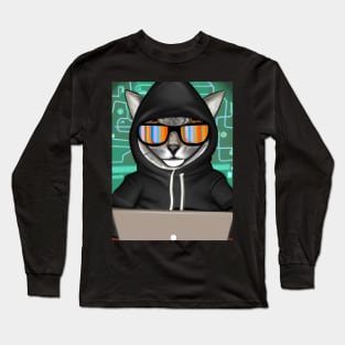 Hacker Cat Long Sleeve T-Shirt